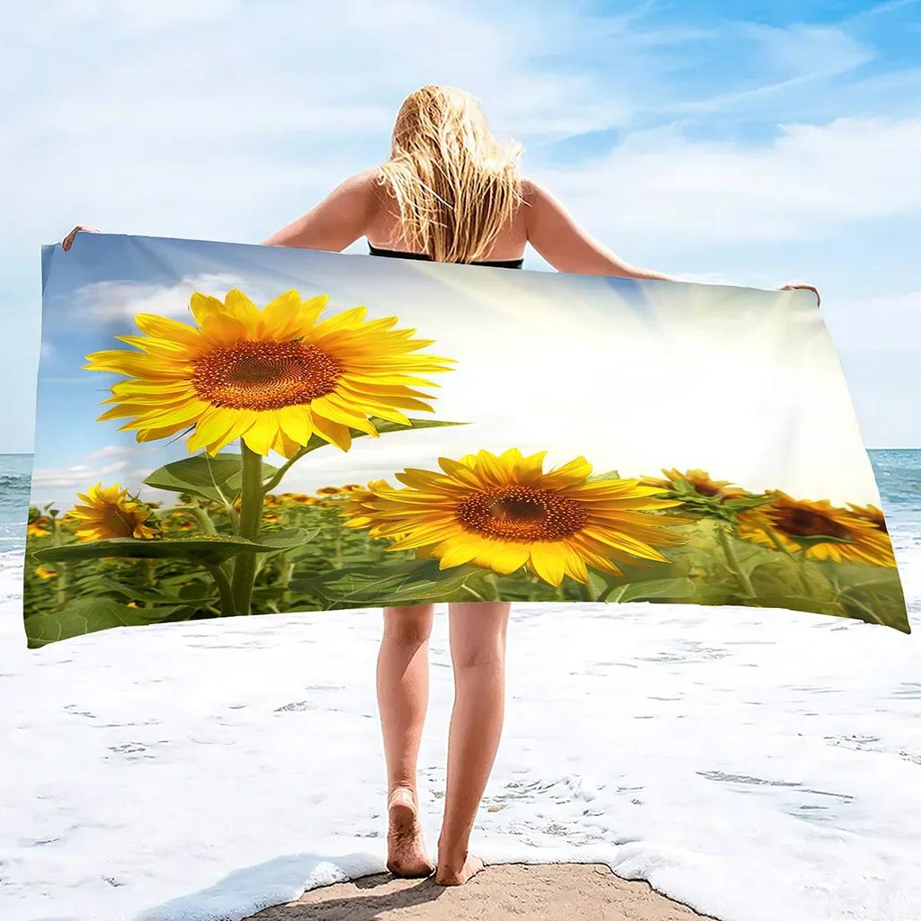 Sunflower Oversized Sand Free Beach Towel Large Quick Dry Beach Towels Bath Beach Pool Gym Travel Bath Towel for Swimming Sports