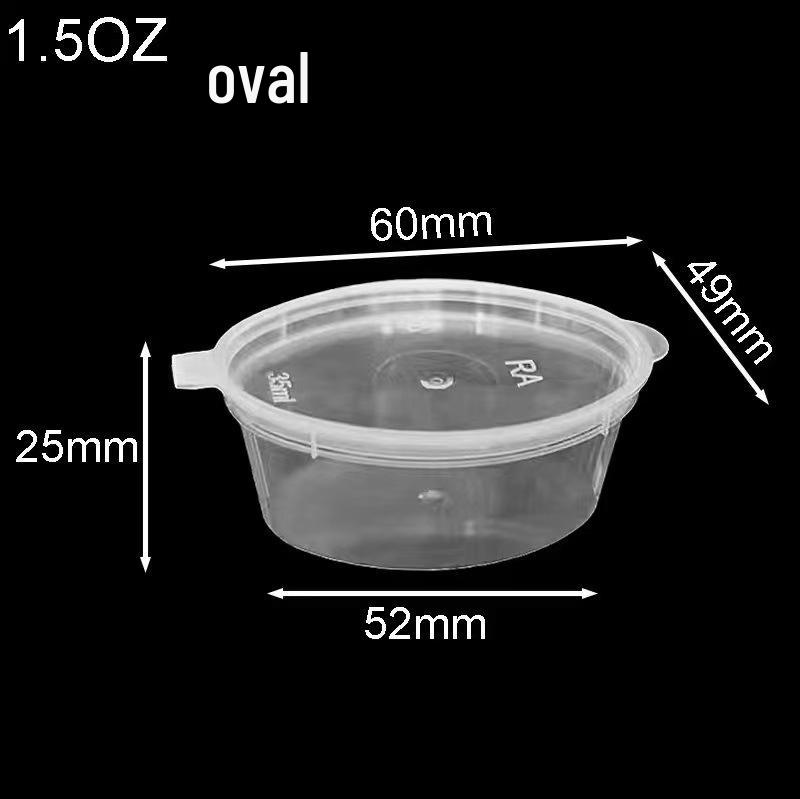 2oz Hong Kong Style Rectangular Chili Oil Slime Sauce Cup - Disposable Seasoning Dish