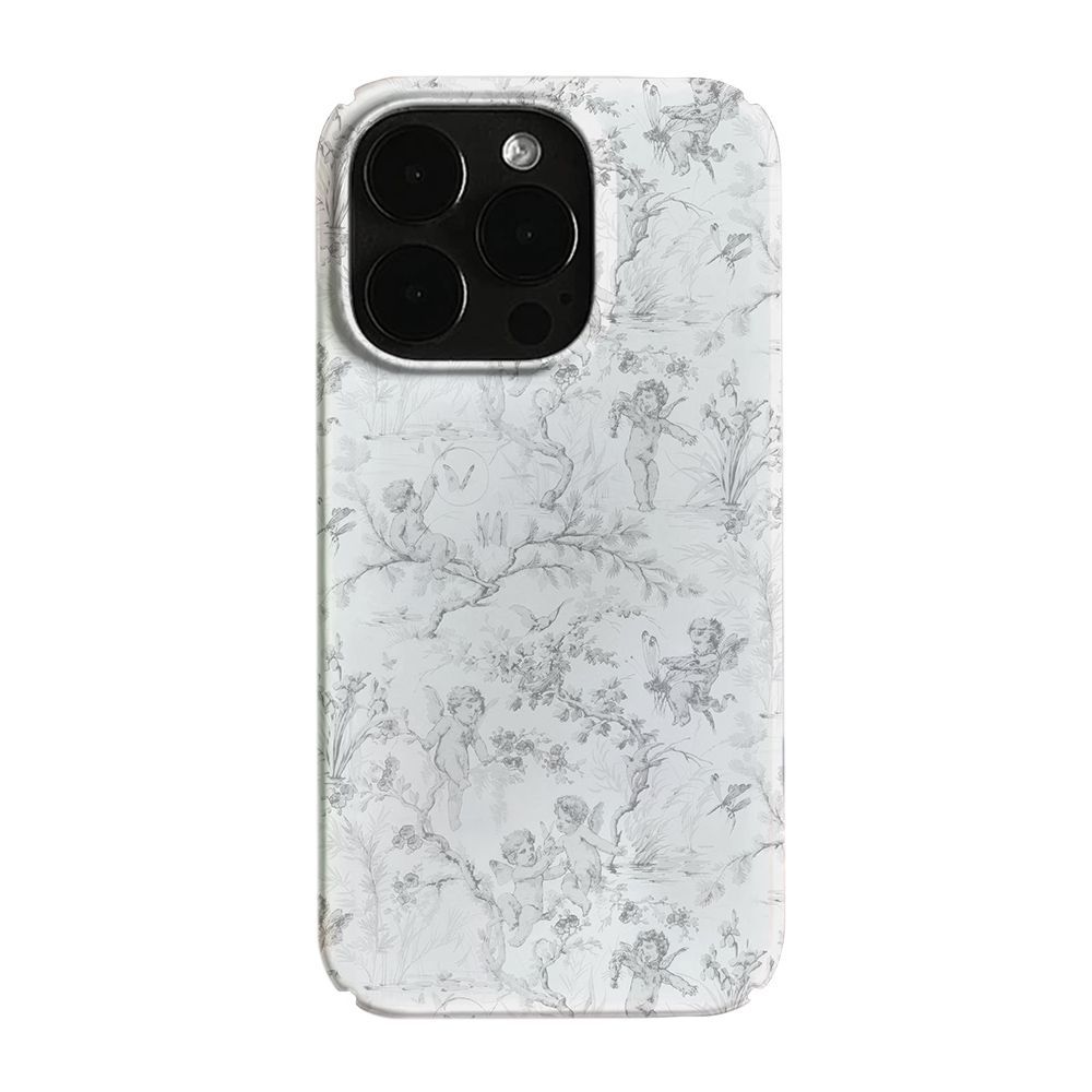 Full Screen Retro Angel Minimalist Ink Painting Phone Case For iPhone 17 16 15 14 13 12 11 Pro Max XR X XS 7 8 Plus Y2K Cover iPhone X