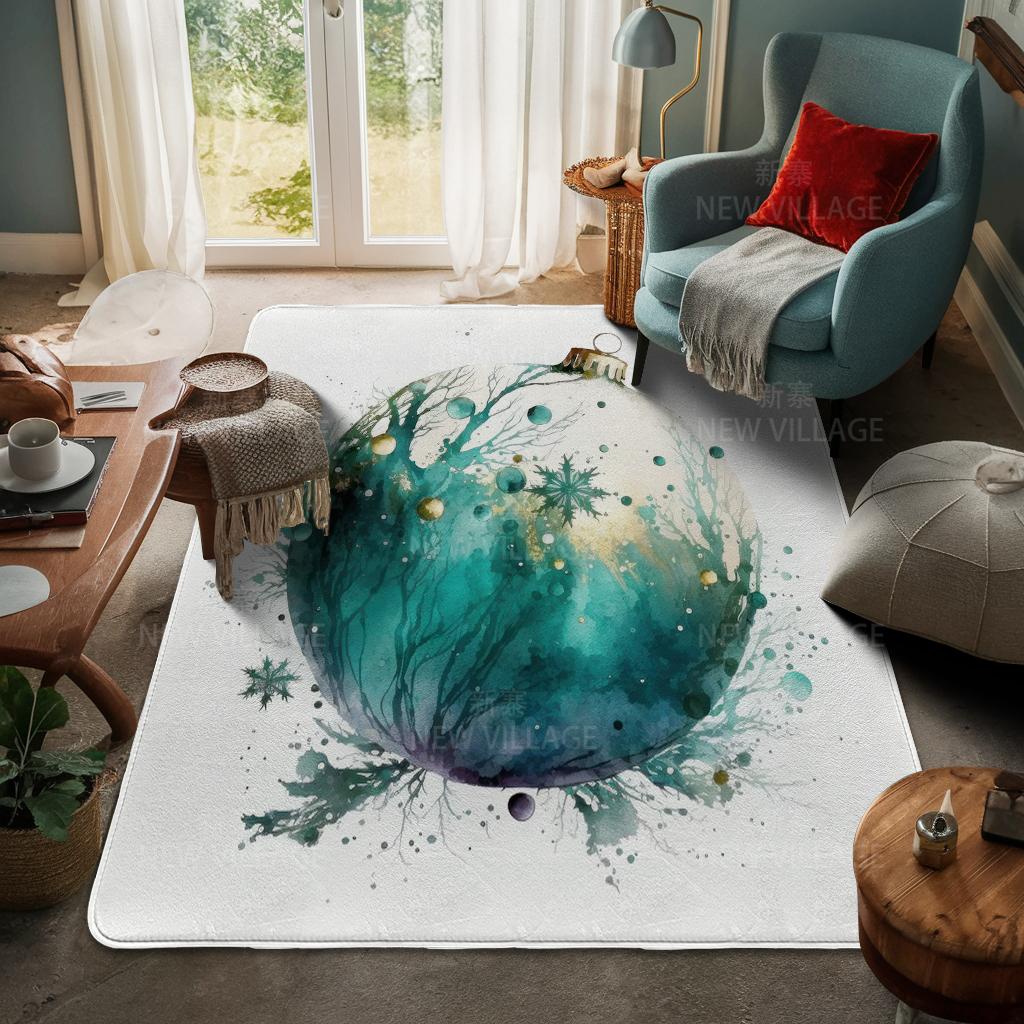 House Entrance Carpet Home Door Mat Living Room Bath Foot Bathroom Non-slip Water Absorption Rugs Bath Merry Christmas Winter