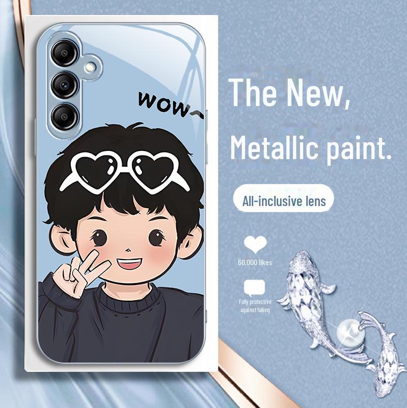 Couple's Creative Liquid Glass Case for Samsung A32, S21, S30, A23, A25