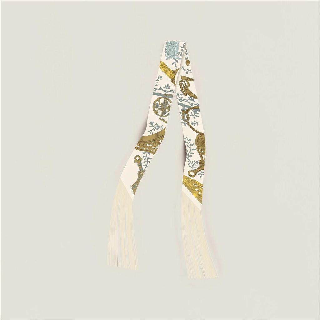 Dámská keprová hedvábná stuha v korejském stylu: Všestranný doplněk ke šále a tašce