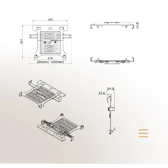 Supporto a Braccio Doppio a Molla a Gas Desktop NB F160 + FP-2 per Monitor 17"-27" + Supporto per Laptop 10"-17" Supporto a Pressione d'Aria Carico 2-9kg