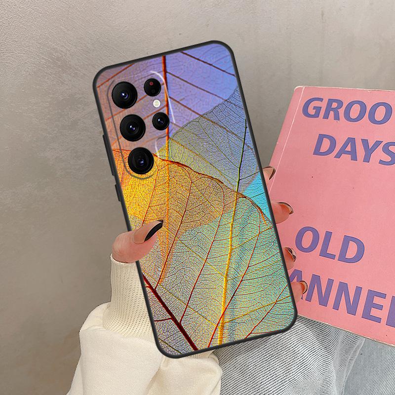 Colorful Leaves Case For Samsung Galaxy S24 Ultra S20 S21 S22 S23 S25 Ultra S9 S10 Plus S25 FE Cover Coque