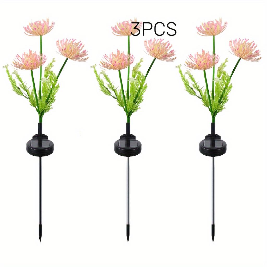 Solar Garden Lights, Solar Flowers Lights with Glowing Flowers & Stems, Solar Panel, Solar Lights Outdoor for Garden Decoration