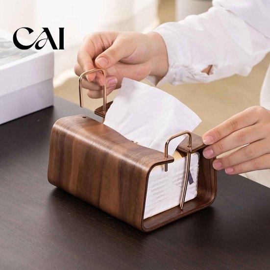 Napkin Storage Organizer Wooden Tissue Holder, Rectangular Decorative Paper Dispenser, Compact Dispenser Organizer, for Office Desk Home Decor Dining
