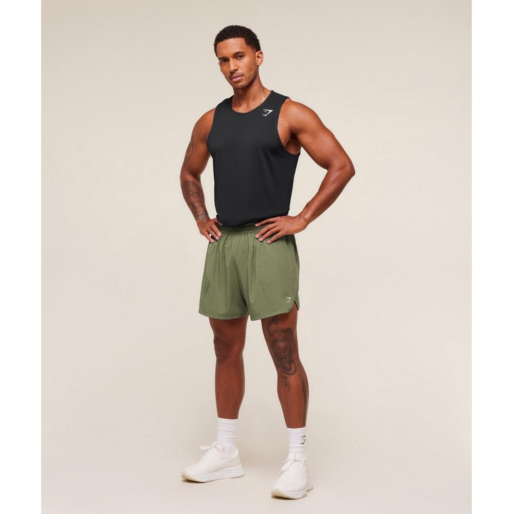 Gymshark Running 5  Shorts Gs Grounded Green A3b9q Edcz