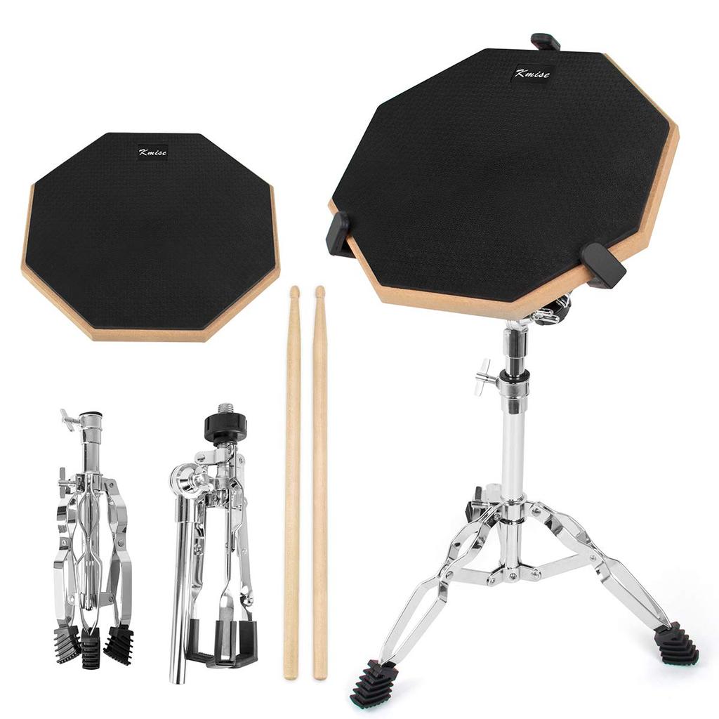 Kmise Drum Practice for Stand Stick High 12 Inches Pad, Training, Included, Included, Rubber, Black, Quiet, Repulsion,