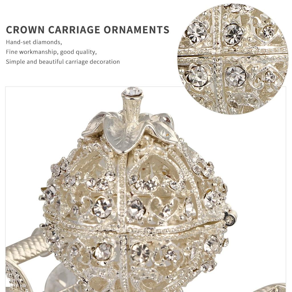 Rhinestone Crystal Pumpkin Trinket Box Cinderella Carriage Jewelry Chests Creative Gift Ornament  Carriage Bags Accessories Gift