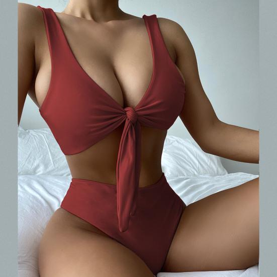 Attractive Swimwear Set Charming Padded Stretchy Push Up Swimwear Set for Water Activity