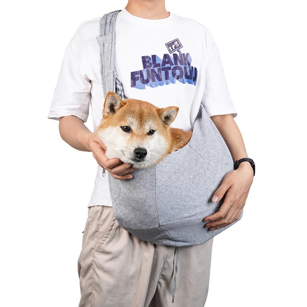 Einfarbige Hunde-Umhängetasche Beidseitig Große Kapazität Welpen-Sling-Tragetasche Faltbar Verstellbarer Schultergurt