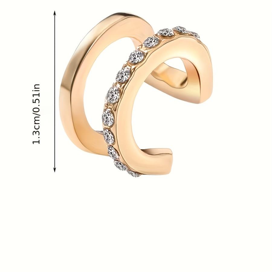 Minimalist Line Dual C-Shaped Ear Clips Personalized Double-Layer U-Shaped No-Piercing Ear Clips for Daily Wear