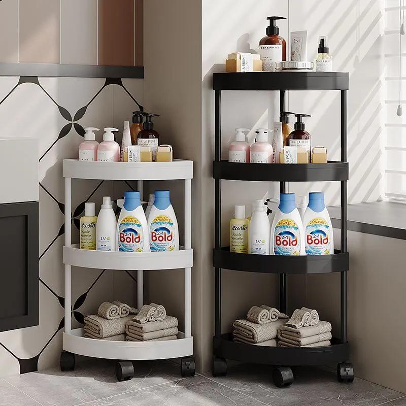 Triangular Multi-Layer Corner Shelf for Bathroom, Kitchen, Bedroom, and Living Room Storage
