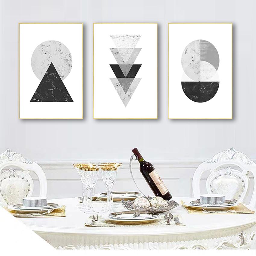 

Печать Ресторан Главная Настенное украшение Минималистский стиль Мраморный геометрический узор Абстрактная декоративная картина на холсте 21cm×30cm NoFrame