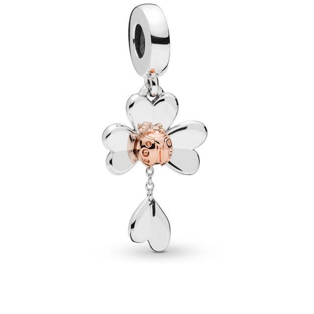 Sale 100% 925 Sterling Silver Flower Four Leaf Clover Shell Charm Fit Original  Bracelet Making DIY Jewelry for Women