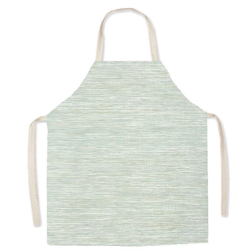 Nordic Fresh Plant Couple Linen Sleeveless Apron Kitchen Baking Cooking Men And Women Waist Chef Coat