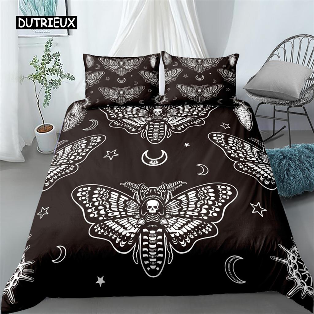Hand Painting Crow Skull Bedding Set Single Twin Double Queen King Cal King Size Bed Linen Set
