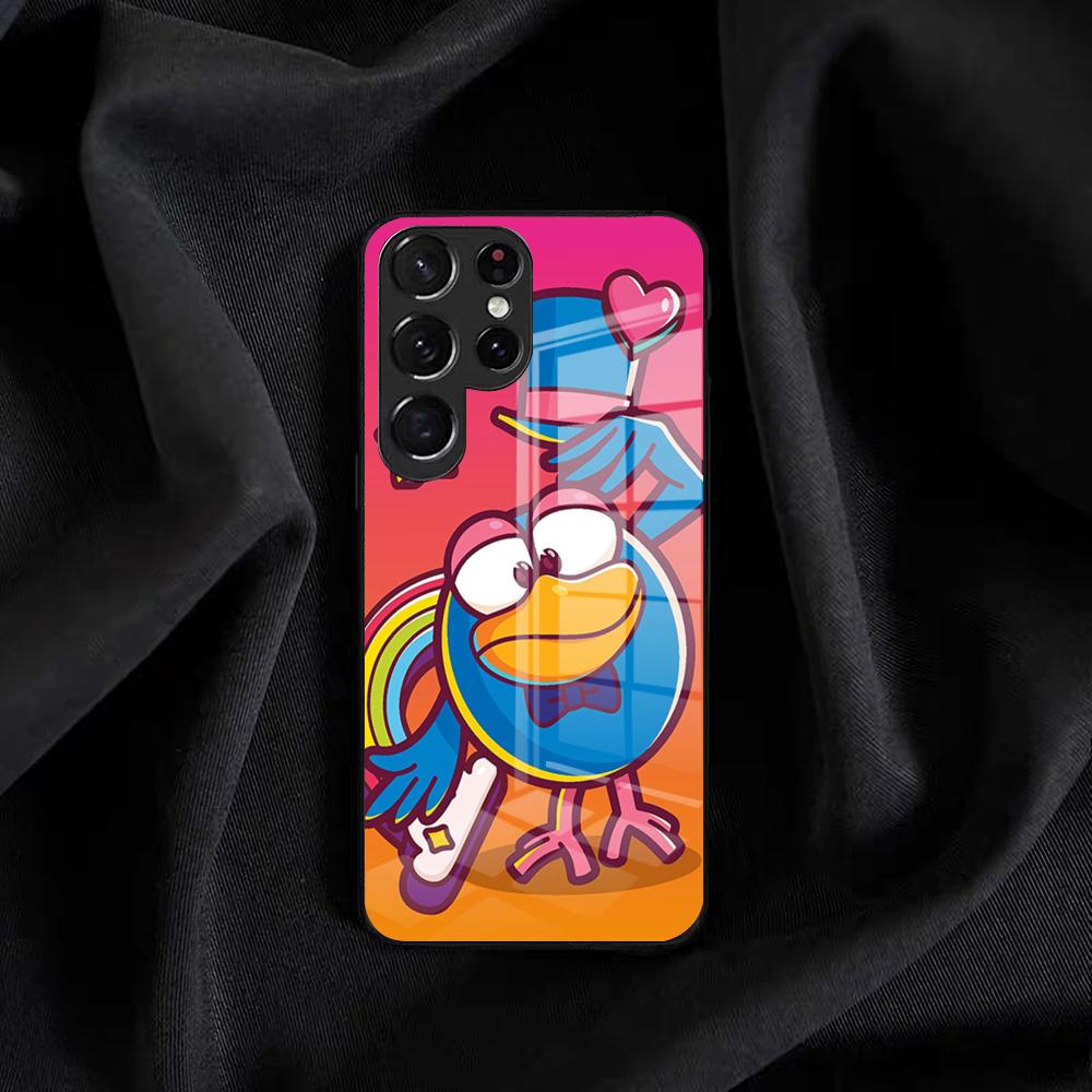Cartoon S-Smeshariki Phone Case For Samsung S25 Edge Ultra S23 S22 S21 S20 Ultra Plus S24 Fe A54 A53 A25 Glass Cover