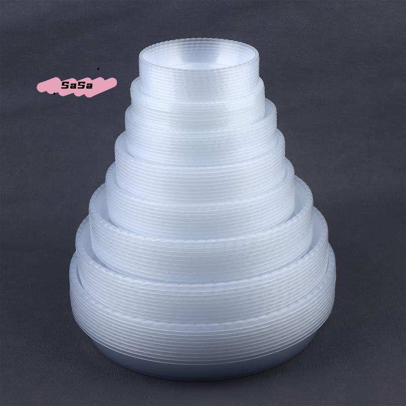 10Pcs round Flower Pot Trays Clear Plastic Plant Saucers Desktop Trash Storage Bases for Home Garden