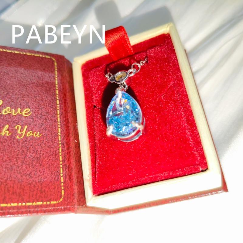 925 Sterling Silver Fashion Temperament Ice Flower Cut Crystal Zircon Water Drop Pendant Necklace Birthday Anniversary Gift