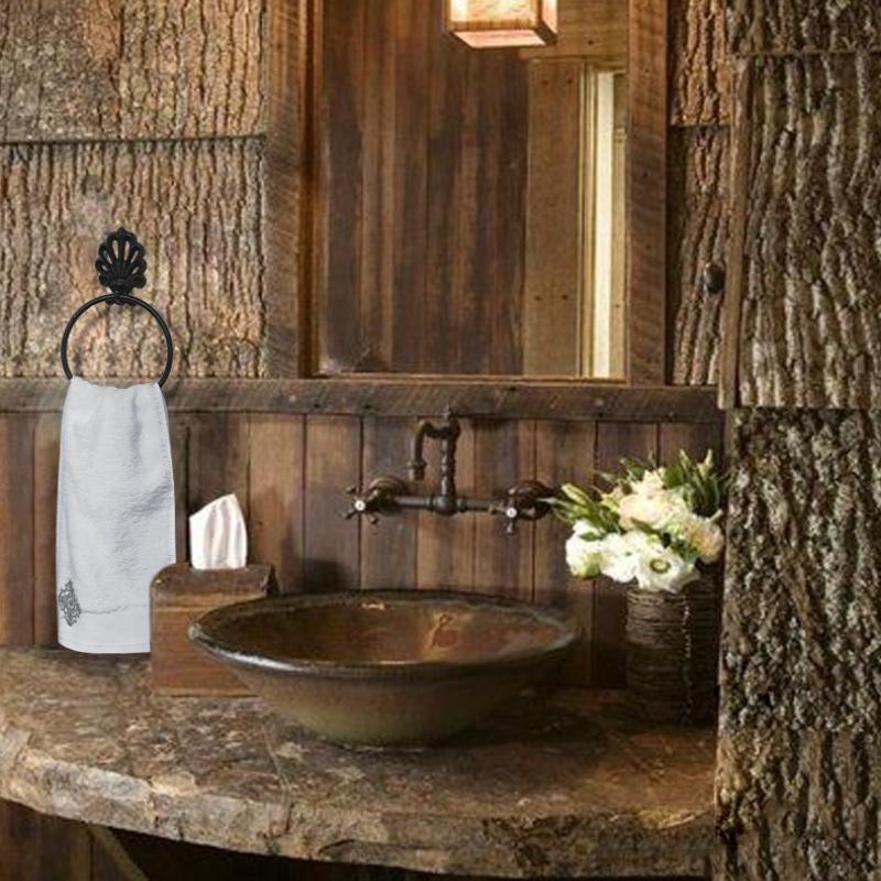 Rural Wall-mounted Cast Iron Hanging Rings for Kitchens Famous Hotels Towels Tissue Rings Creative Home Decorations