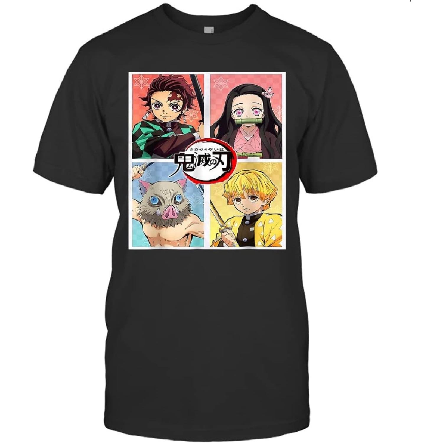 Demons Slayers Japanese Anime Lovers T-Shirt (Black;S) S