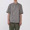 Seven Uniform BA1089-6 Brown, Large, Unisex Short Sleeve Denim Chef Coat
