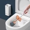 Silikonová sada WC štětky Dlouhá rukojeť Není potřeba vrtání Nástěnná Rychleschnoucí Nepropustná pro hloubkové čištění koupelny Odolná Víceúčelová