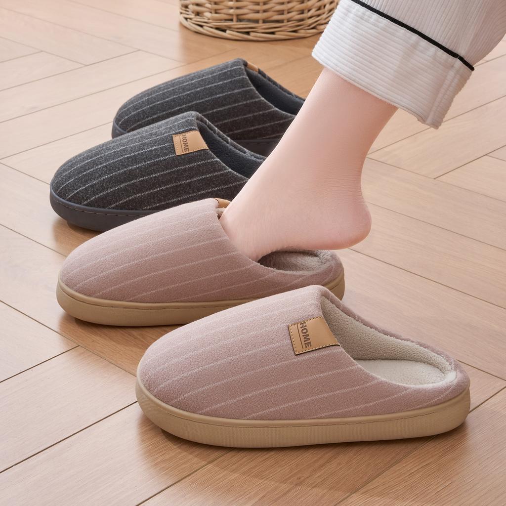 Winter Women Home Slippers Plush Warm Thick Bottom Slides Breathable Comfortable Non-slip Slippers Indoor Outdoor Men Casual Slippers