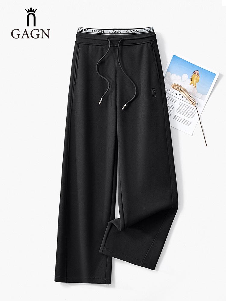 GAGN Women's Wide-Leg High-Waisted Pants: Plus Size & Slimming, Versatile for Spring/Autumn 2026.