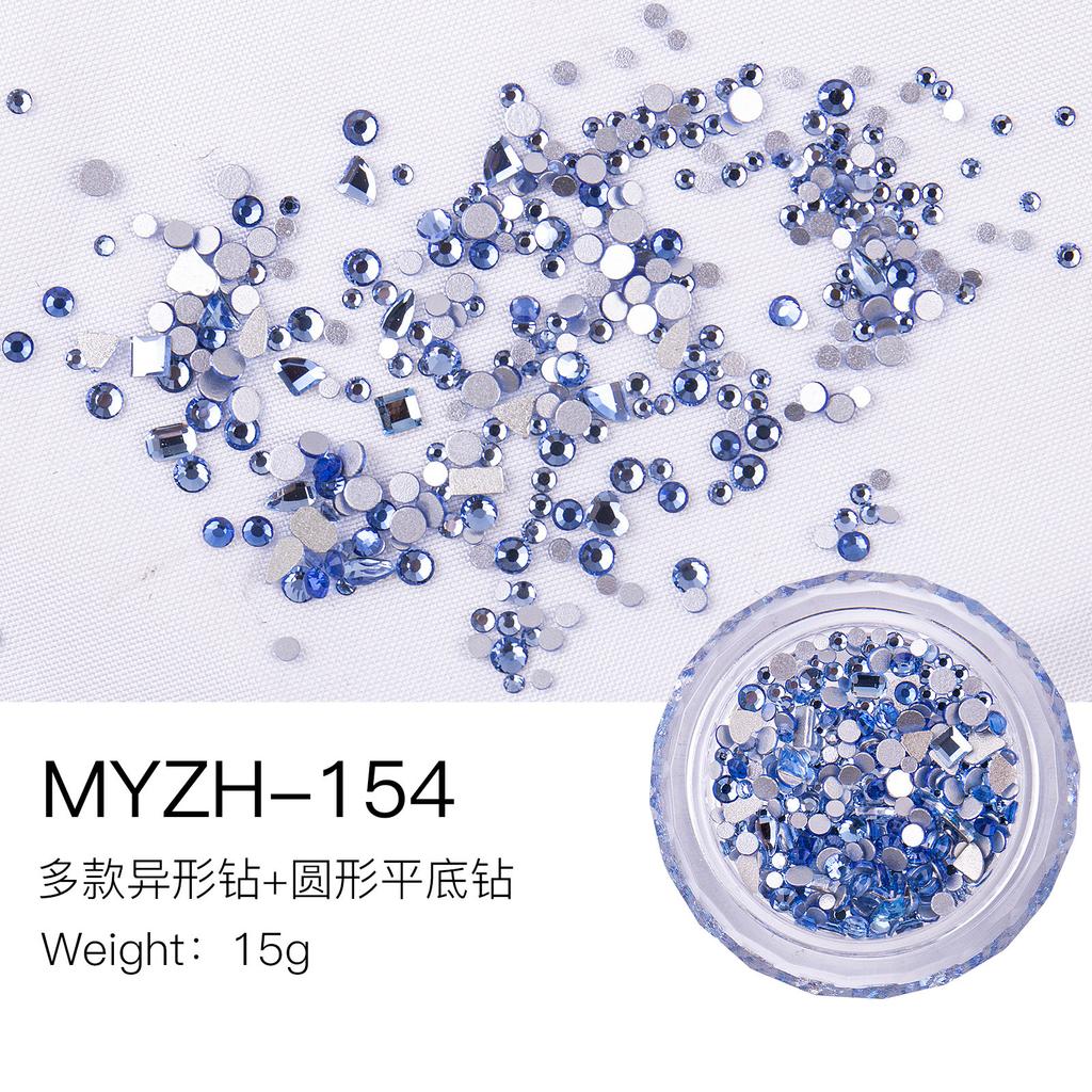 Mini Small Nail Art Mixed Warm Elf Aurora Flat Bottom Special-Shaped Diamond Diy Round Box