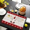 1PC Christmas Themed Linen Meal Pad with Snowflake Dwarf Pattern Insulation Kitchen and Dining Decoration Table Mats Beautiful