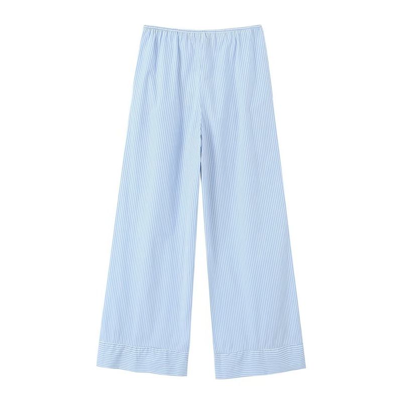 Kaslead Women's Clothing Stretch Lace-up Stripes Pants