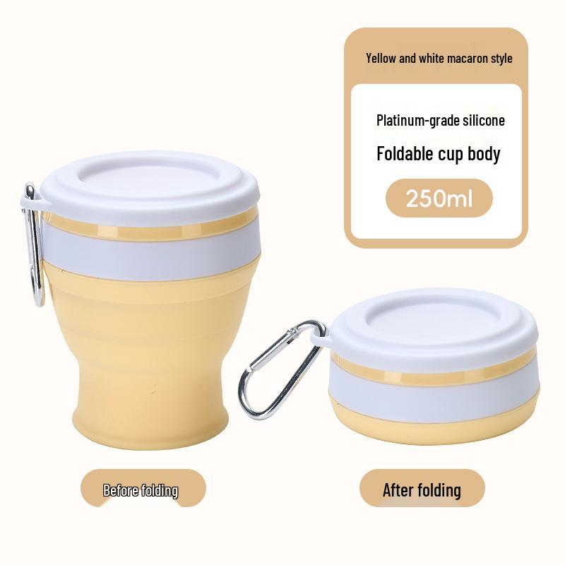 Silicone Foldable Cup with Hook: Versatile Water Cup with Lid
