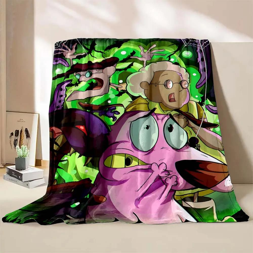 6 Velikostí C-Courage Pes zbabělec Tištěná deka Teplá měkká a pohodlná Deka na doma na cestování Potah na pohovku postel Deka Dárek