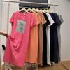 Short sleeve nightdress women's summer long knee large size loose T-shirt pajamas Internet celebrity ins home dress can be worn outside