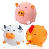 Interactive Squeaky Latex Rubber Pet Toy Pack with Cute Animal Designs for Small and Medium and Squeaky Balls 3-Piece Puppies, Dogs,