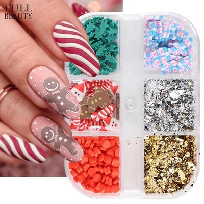 6 Style Nail White Snow Christmas Nail Decorations Nail Art Manicure Tools Design DIY Nail Art Decoration