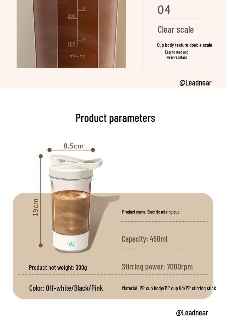 High-Temperature Resistant Automatic Mixing Shaker for Coffee and Milk Powder - Portable Cross-Border Souvenir