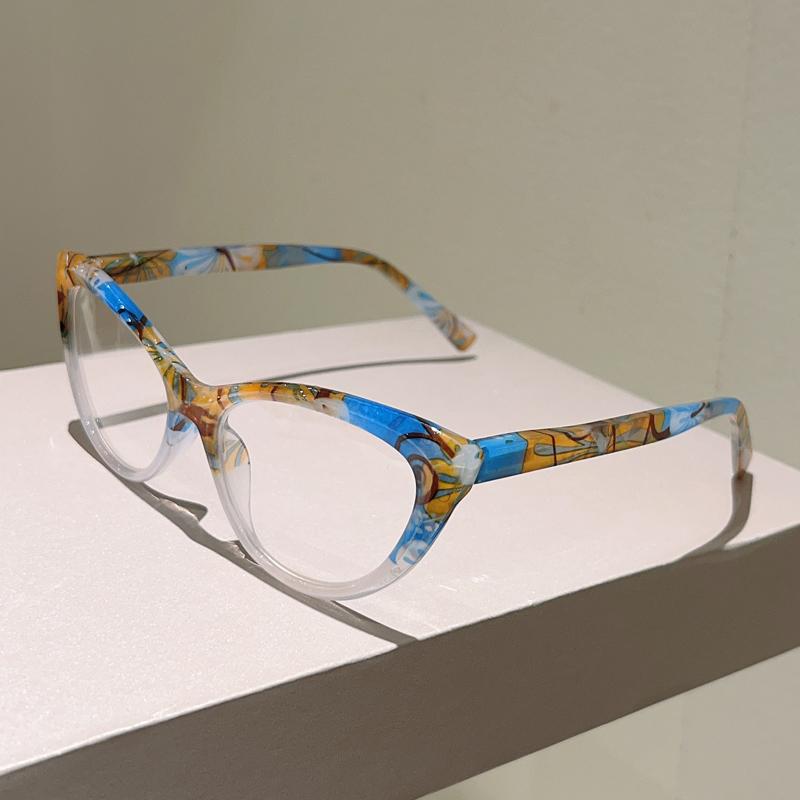 Vintage Cat Eye Reading Glasses Women  New Fashion Blue Light Blocking Presbyopia Eyewear Trendy Chic Optical Frames