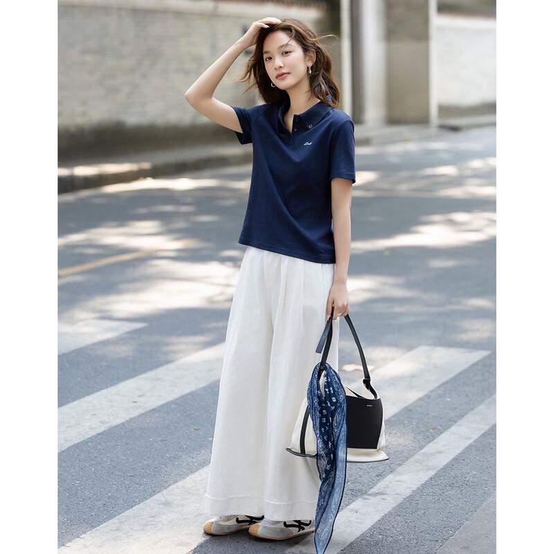 Demana Refreshing Cloud Cotton Polo T-Shirt for Women