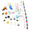 Cat Stick  Feather Toys Indoor Cats Pet Toys Feather Replacement Head Cat Sequins Feather Teaser Cat Bell Balls Fuzzy Ball Toys