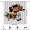 Vintage Art Shower Curtain With Elegant Woman And Cat Print Decorative Bathroom Liner For Home Decoration Size: 180 X 240 Cm (La
