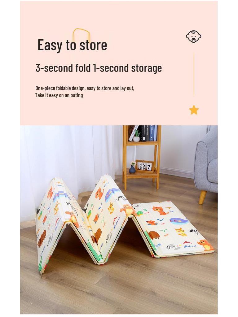 4cm Thick Foldable XPE Baby Crawling Mat - Cold-Insulating and Durable Floor Mat