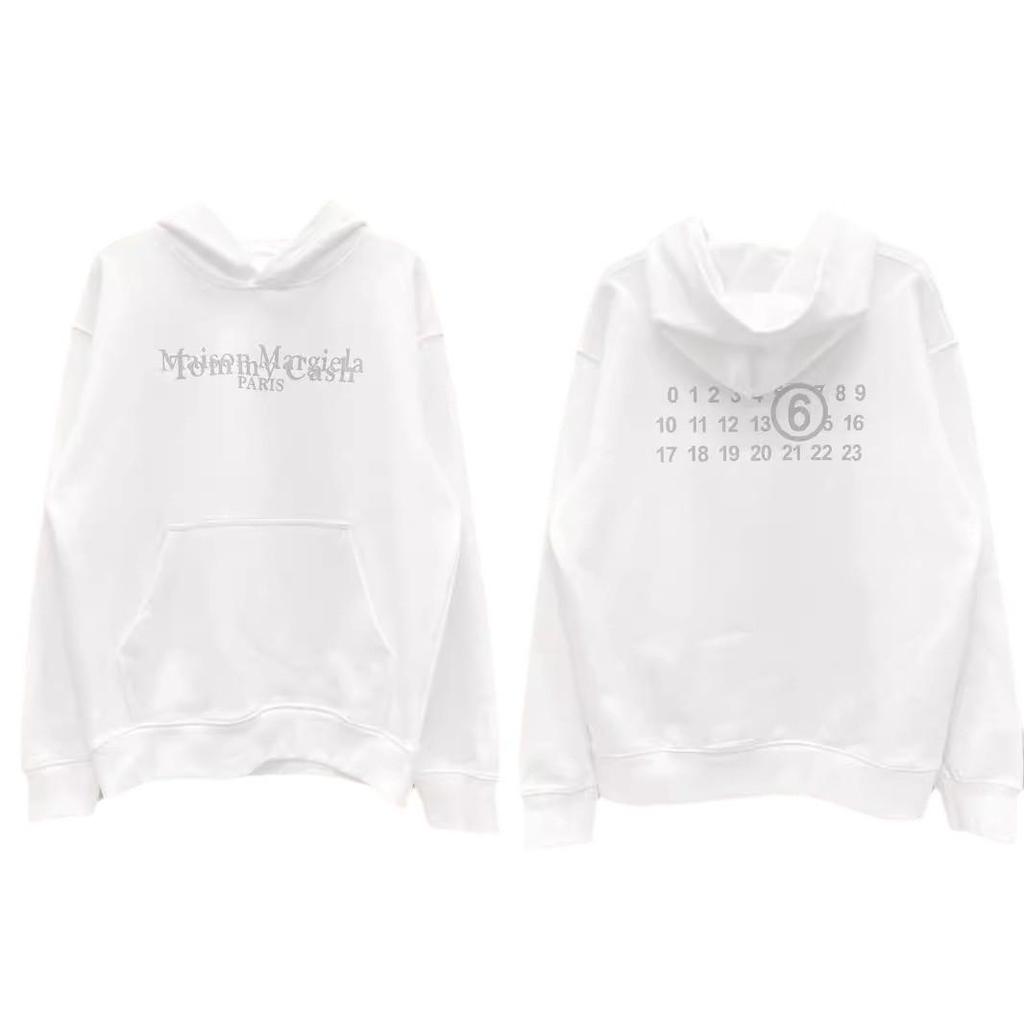 Autumn/Winter Cotton Terry Casual Hooded Sweatshirt - MM6 Minimalist Hoodie