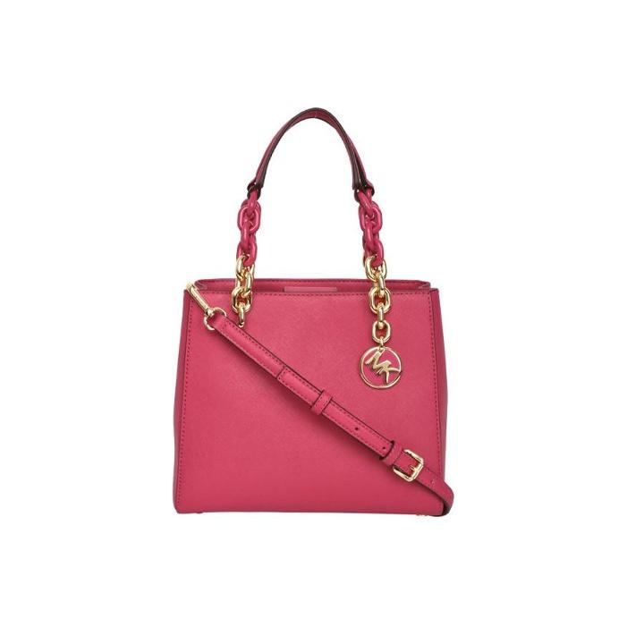 

Michael Kors Cynthia Letter Logo Elegant Solid Color Chain Shoulder Crossbody Bag Women Handbags Pink 30F7GCYS1L-CRANBERRY Small