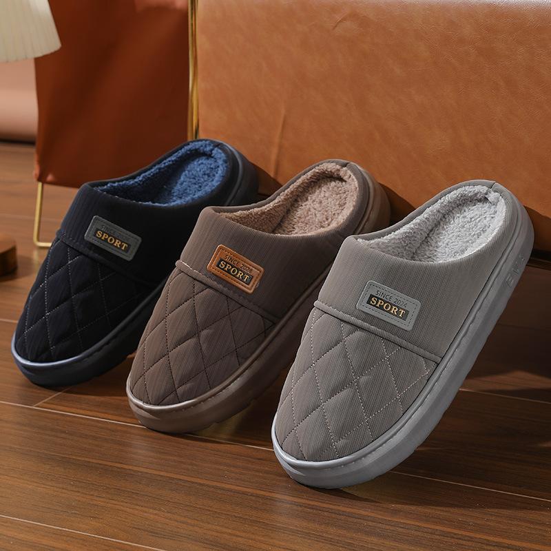 Cotton Slippers for Men In Winter, Anti Slip for Home Use, Warm for Couples, Waterproof Cotton Slippers for Men In Autumn
