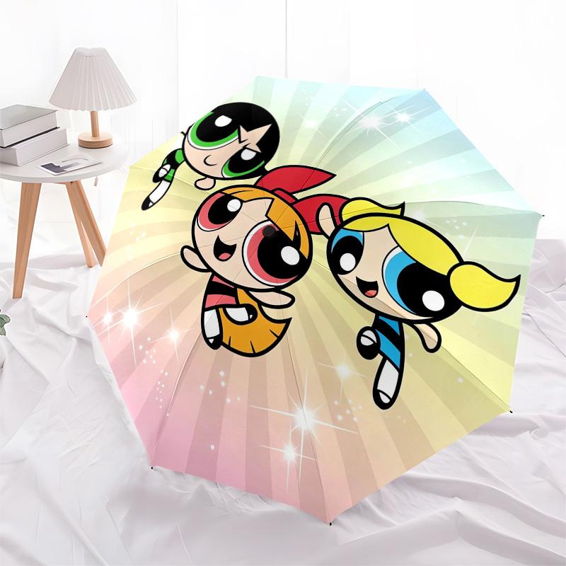 1pc Powerpuff Girls, Friendship Themed High-quality Umbrella,Automatic Opening and Closing Umbrella,Multi-functional Umbrella G0811205