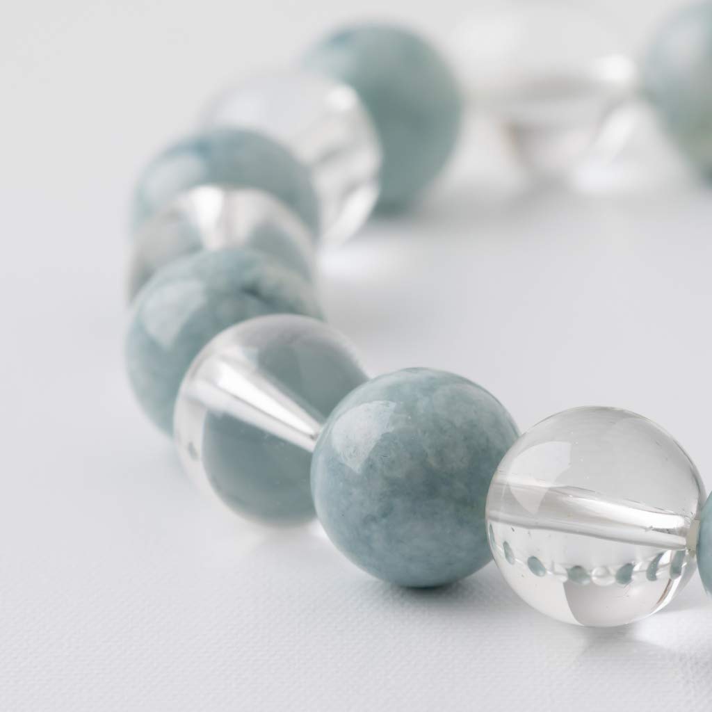 17cm Itoigawa Natürliches Jadeit-Armband mit Blau und einem Wunderschönen Japanischen Nationalstein und Jomon Kraftstein Jadeit-Werkstatt Paulowniaholz