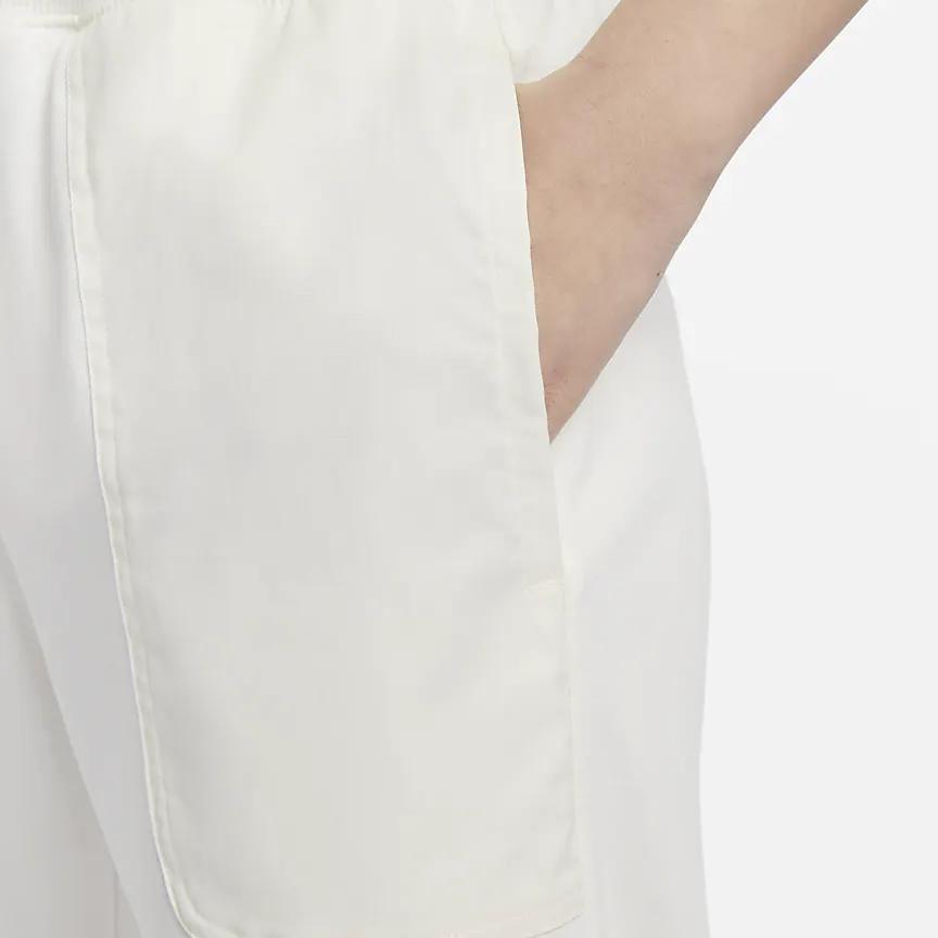 Nike Logo Embroidered High-Waisted Straight-Leg Sports Pants Women bottoms White DV8017-133